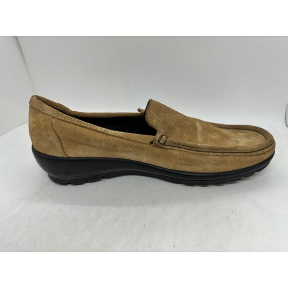 Coach Aianna sz 6B Women's Tan Suede Slip-On Loafers Made Italy Black Soles - Picture 2 of 10